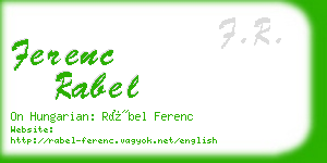 ferenc rabel business card